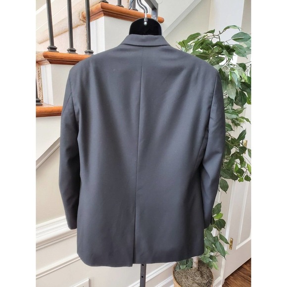 IZOD Men's Blue Polyester Single Breasted Two Buttons Fitted Jacket Blazer 42R - Picture 3 of 9